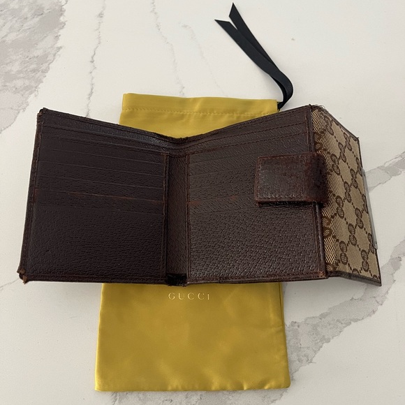 Authentic Gucci fabric and leather bifold wallet - Picture 13 of 14